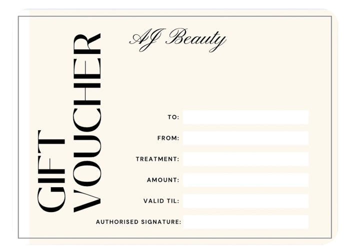 AJ Beauty (The Luxé Lounge) | AJ Beauty gift vouchers