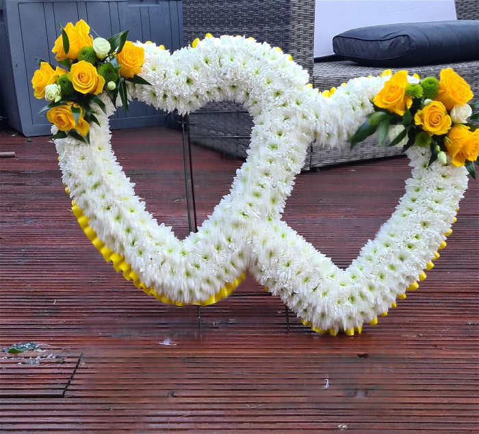 Funeral & Sympathy  | Double Funeral Heart On Stand