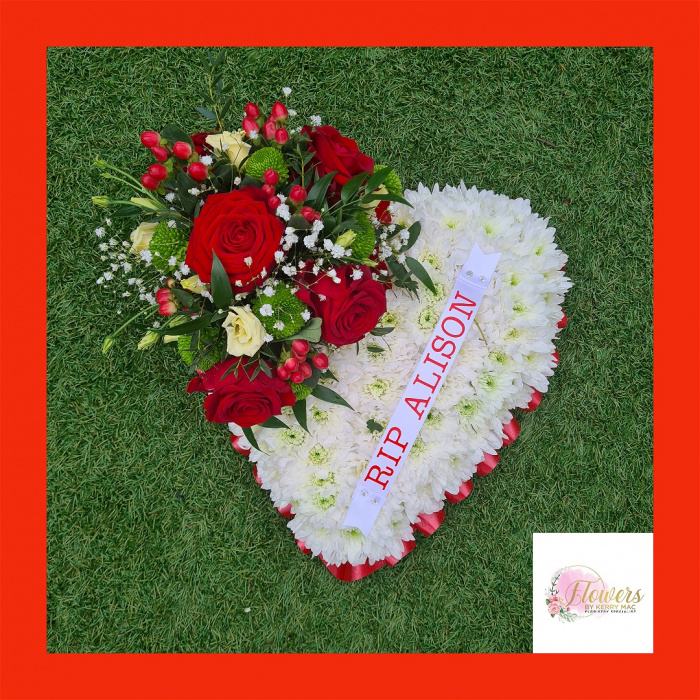 All Funeral Flowers | Funeral & Sympathy  | Hearts And Cushions | Based Heart