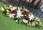 Coffin Sprays | Funeral | Red rose & Lily Double ended Coffin spray