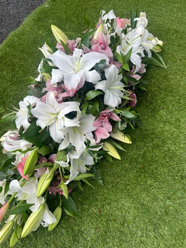 Funeral & Sympathy  | Lily & Orchid Casket spray