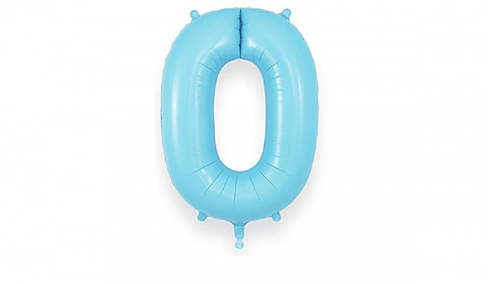 Balloon's  | Upsell gifts | Number 0 balloon matte blue city blue