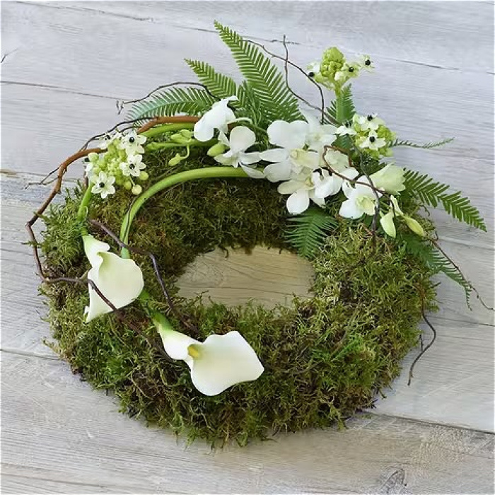 Funeral & Sympathy  | Eco friendly white calla wreath