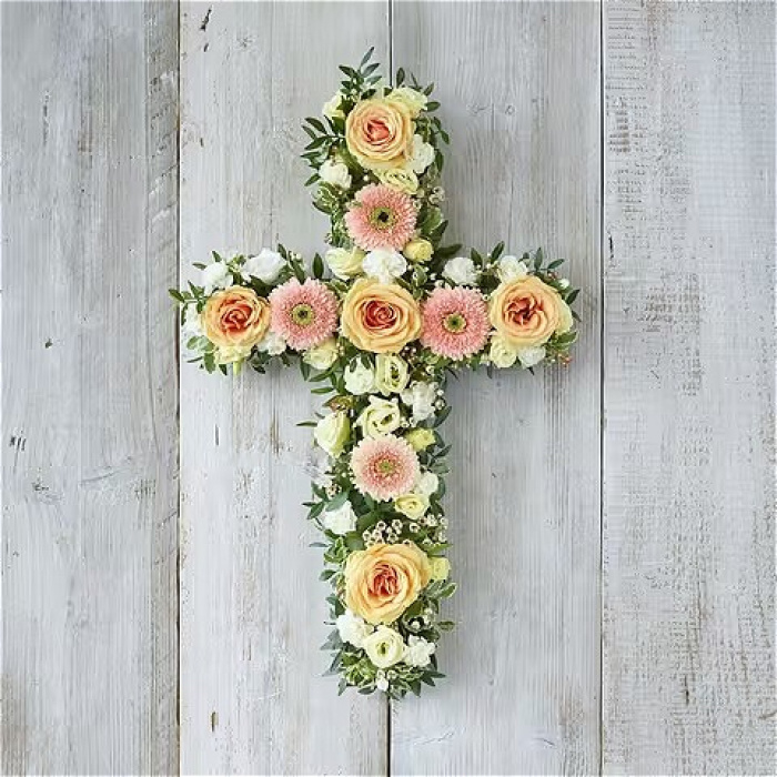 All Funeral Flowers | Funeral & Sympathy  | Religious Tributes | Pastel Cross