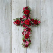 Funeral | Red and pink cross