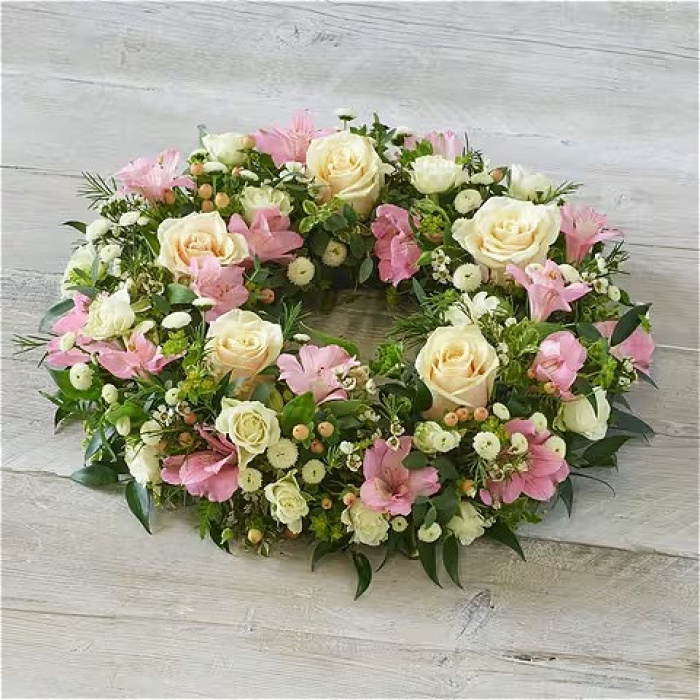 All Funeral Flowers | Funeral & Sympathy  | Wreaths | Soft pastel wreath