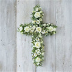 All Funeral Flowers | Funeral & Sympathy  | Sprays And Sheaves | White and green cross