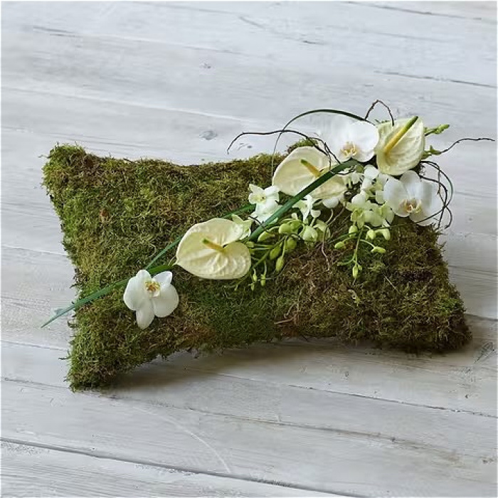 All Funeral Flowers | Funeral & Sympathy  | Hearts And Cushions | White natural pillow