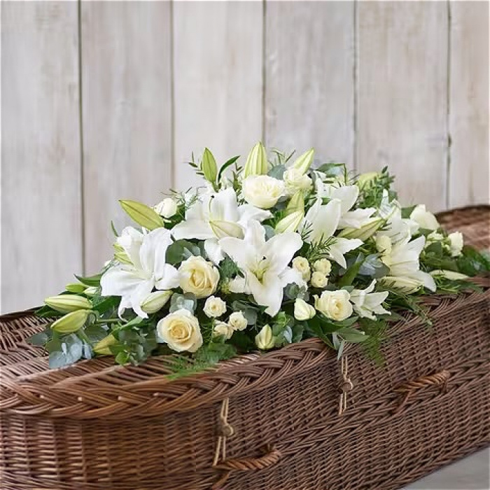 All Funeral Flowers | Casket Sprays | Funeral & Sympathy  | Lily & rose casket spray