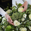 Coffin Sprays | Funeral | White and green casket spray