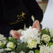 Coffin Sprays | Funeral | Large white Casket spray with garland