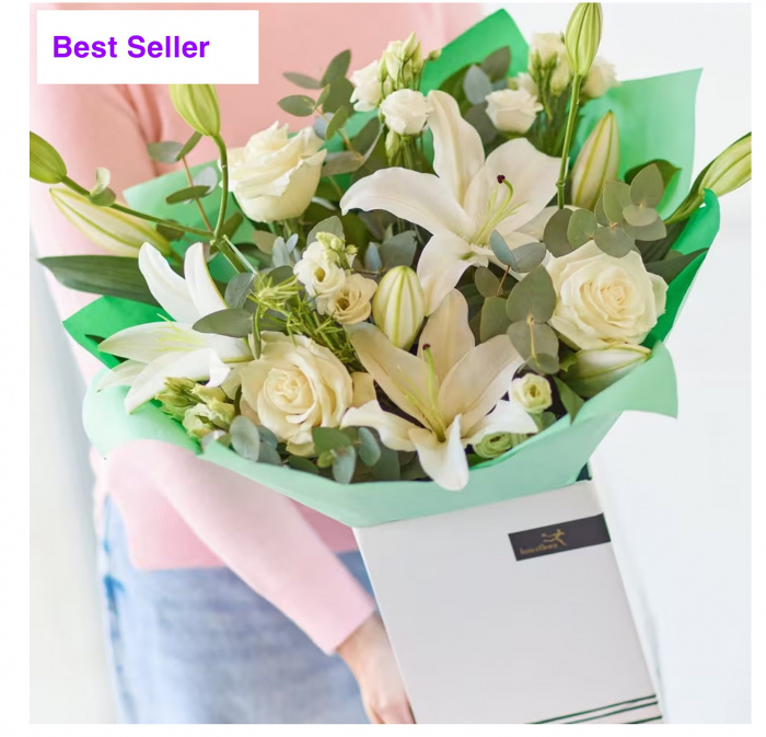 Birthday Flowers  | Romantic Flowers | Wedding Flowers | Birthday White Rose And Lily