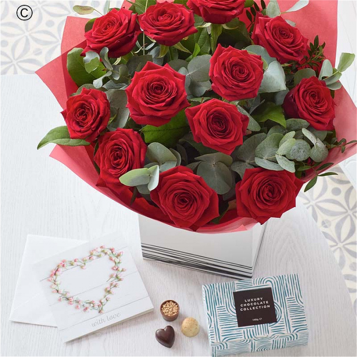 Anniversary Flowers  | Romantic Flowers | Red Rose Anniversary Gift Set