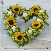 All Funeral Flowers | Hearts And Cushions | Striking Sunflower Heart