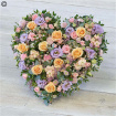 All Funeral Flowers | Hearts And Cushions | Pastel Rose Heart