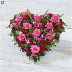 All Funeral Flowers | Hearts And Cushions | Cerise Rose Heart