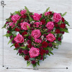 All Funeral Flowers | Hearts And Cushions | Cerise Rose Heart