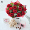 Romantic Flowers | Valentine's Day | Valentine's Day 12 Red Roses Gift Set