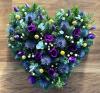 Heart Floral Tribute Purple Yellow 