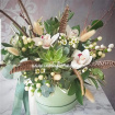  Gift flowers  | Hatbox arrangement. | The Countryman - hatbox arrangement