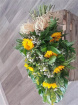 casket spray | Sunflower tied sheaf