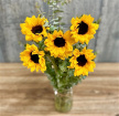 ?25 & Under  | Jar of Sunflowers and eucalyptus