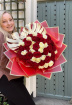 Rose Bouquets  | 50 Red and White Roses