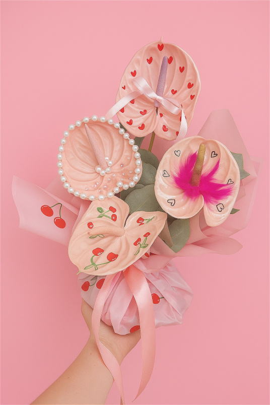 Flower Art Arrangements | Pink Art Antheriums