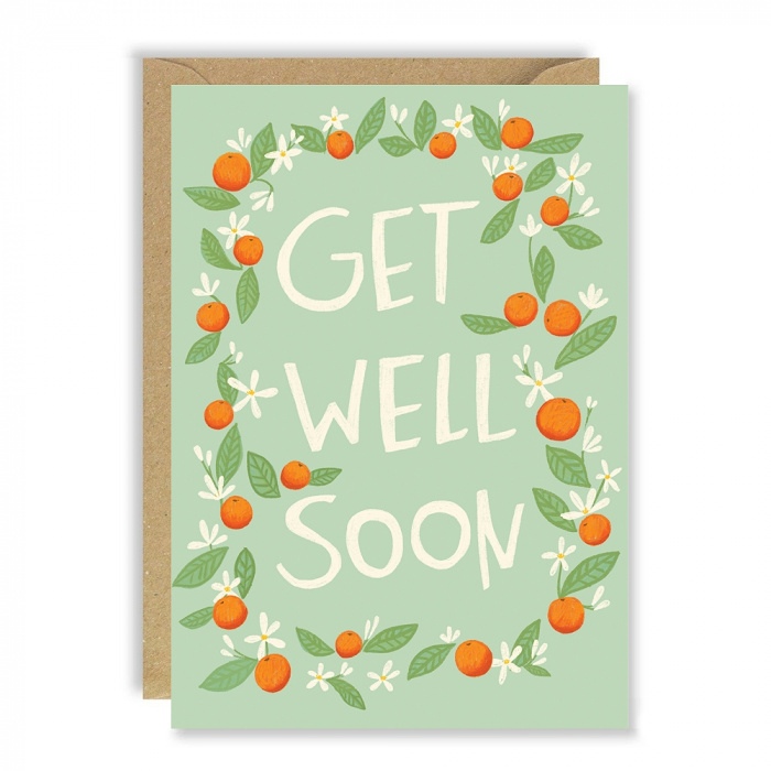 Cards | Get well card - orange blossoms - JN
