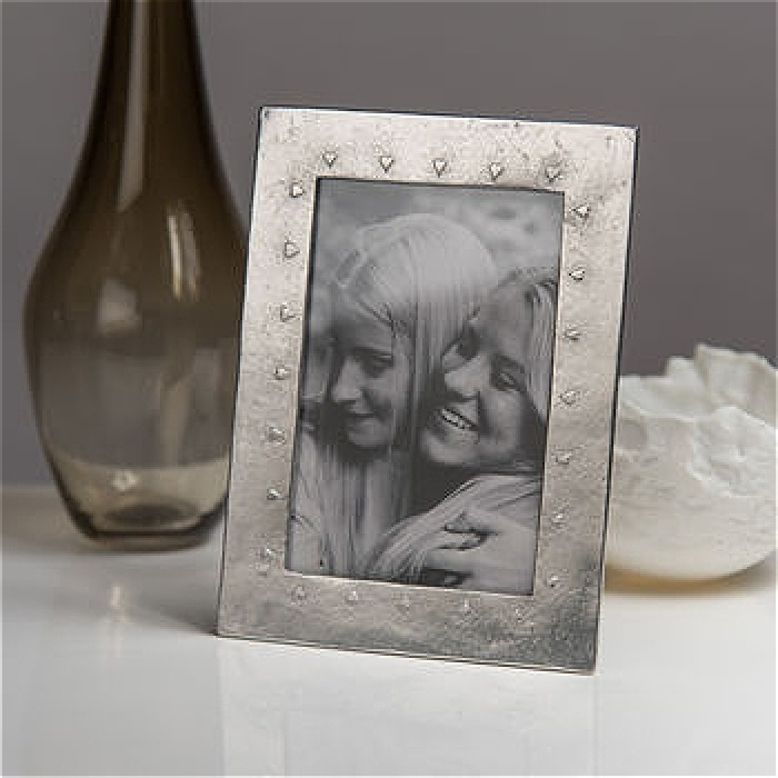 Mother's Day 2024 | Valentine's Day 2025 | Valentines Day 2024 | Hearts photo frame - pewter