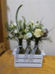 Christmas 2023 | Christmas at The Woodland Florist  | Mini bottle in metal or wooden crate - Winter whites