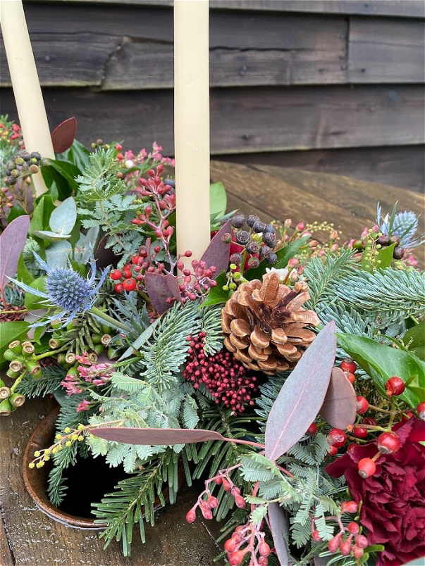 Christmas Fresh Flowers, Wreaths and Arrangements | 'Noel' Table Arrangement