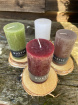 Fresh Christmas Table Arrangements Hand-made and delivered in Kent | Upsell gifts | Rustic Pillar Candles