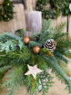 Fresh Christmas Table Arrangements Hand-made and delivered in Kent | Upsell gifts | Rustic Pillar Candles