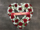 All Funeral Tributes | Hearts / Crosses | Rose Loose open heart