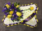 All Funeral Tributes | Cushions / Pillows | Massed pillow-Iris and Roses