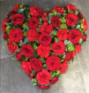 All Funeral Tributes | Hearts / Crosses | Red rose and carnation heart