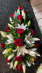 All Funeral Tributes | Casket sprays | Red Rose & Lily Single Ended Spray