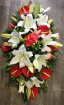 All Funeral Tributes | Casket sprays | Lily and anthurium Casket Spray