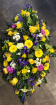 All Funeral Tributes | Casket sprays | Purple and yellow Casket Spray