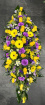 All Funeral Tributes | Casket sprays | Purple and yellow Casket Spray