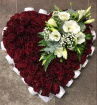 All Funeral Tributes | Hearts / Crosses | Red Rose Heart