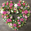 All Funeral Tributes | Hearts / Crosses | Pink Loose Open Heart