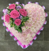 All Funeral Tributes | Hearts / Crosses | Massed Pink Heart