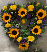 All Funeral Tributes | Hearts / Crosses | Sunflower / Rose loose Open Heart