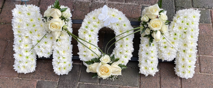 All Funeral Tributes | Letters / Numbers | Massed letters - No Edging