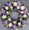 All Funeral Tributes | Posies / Wreaths | Wreath  (purple/cream)