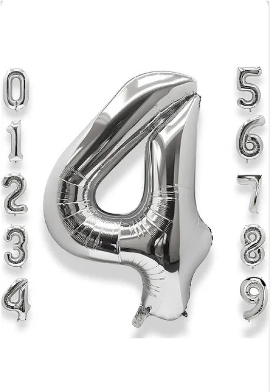 Balloons | Large silver numbers