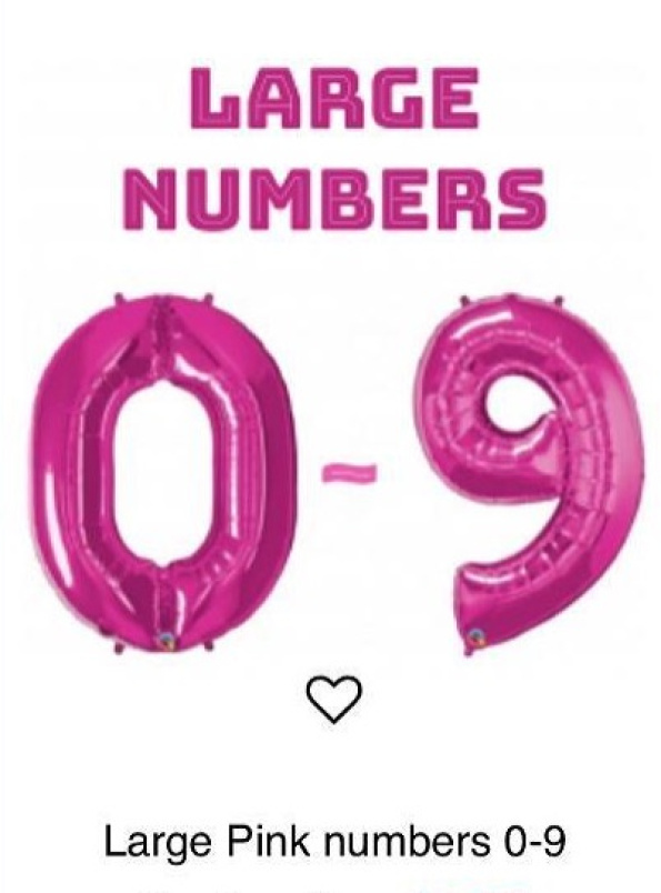 Balloons | Large pink numbers