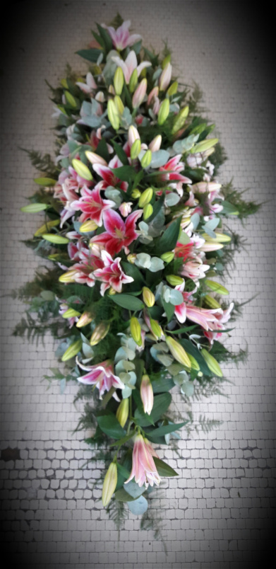 Casket Sprays | Funeral and Sympathy Flowers  | Pink Oriental Casket Spray